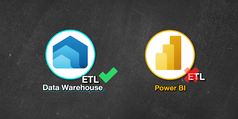 ใช้ความสามารถของ Azure Data Factory เพื่อทำ ETL ไปยัง Data Warehouse โดยไม่ต้องใช้ความสามารถของ ETL ของ Power BI ก็ได้