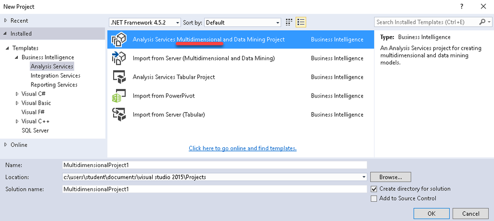 ทดลองสร้าง Data Model ชนิด Multidimensional
