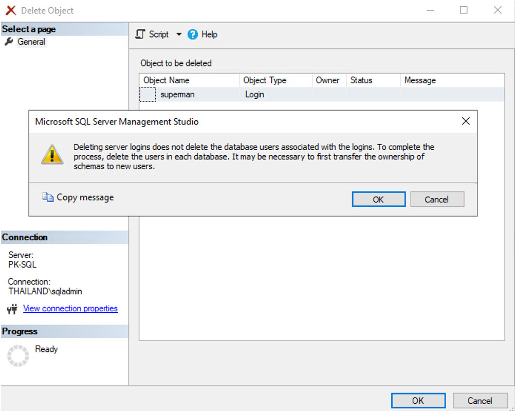 แสดงการแจ้งเตือนหลังจากลบ Login ทิ้ง 