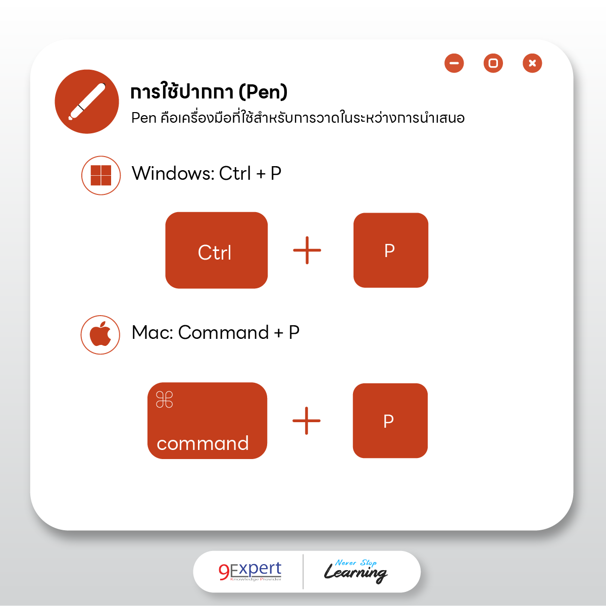 การใช้ปากกาเพื่อวาดเขียนบน Presentation