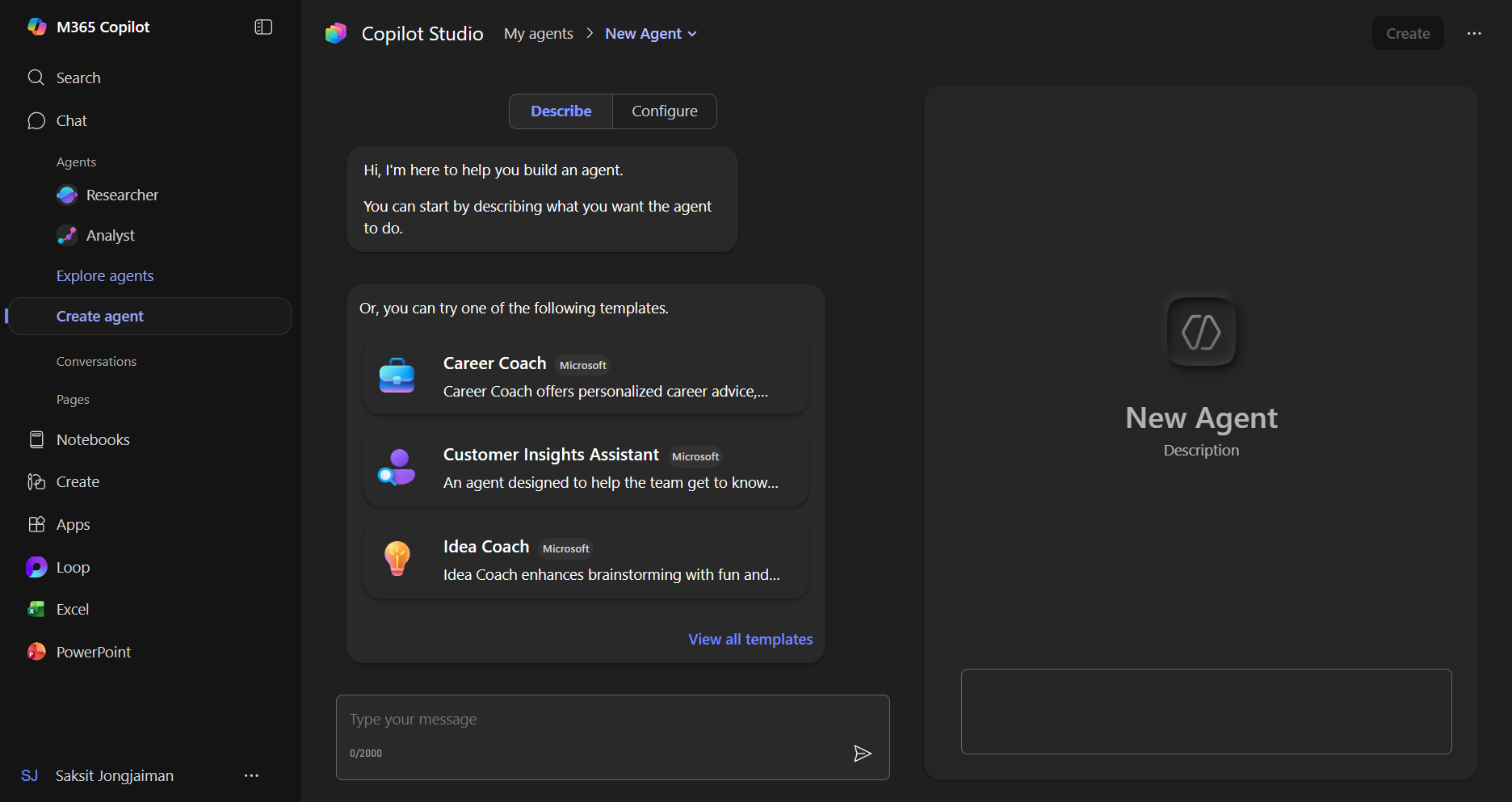 การสร้าง Agent ใน Microsoft Copilot Chat