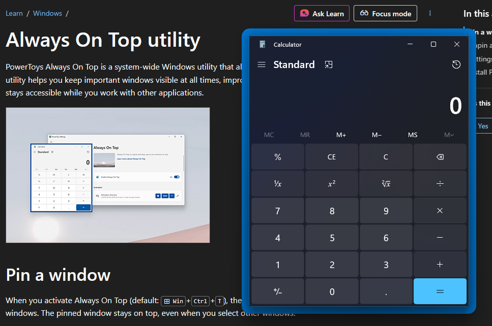 การทำงานของ Always On Top เพื่อล็อกหน้าต่างโปรแกรม