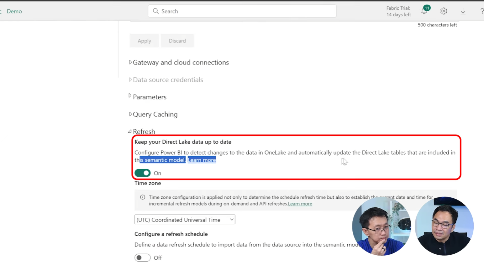 Power BI semantic models จะมีการเปิดค่าให้อัปเดตอัตโนมัติเมื่อข้อมูลมีการเปลี่ยนแปลงบน OneLake