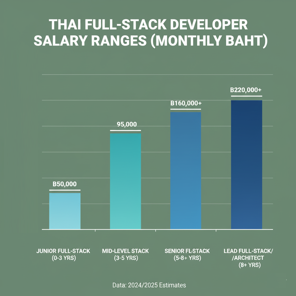 เงินเดือนเฉลี่ยแรงงานสาย Full-Stack Developer ไทยปี 2025