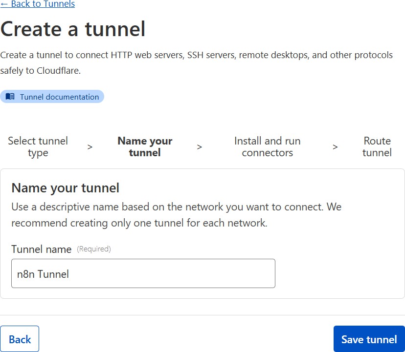 ระบุชื่อ Tunnel ที่ต้องการ