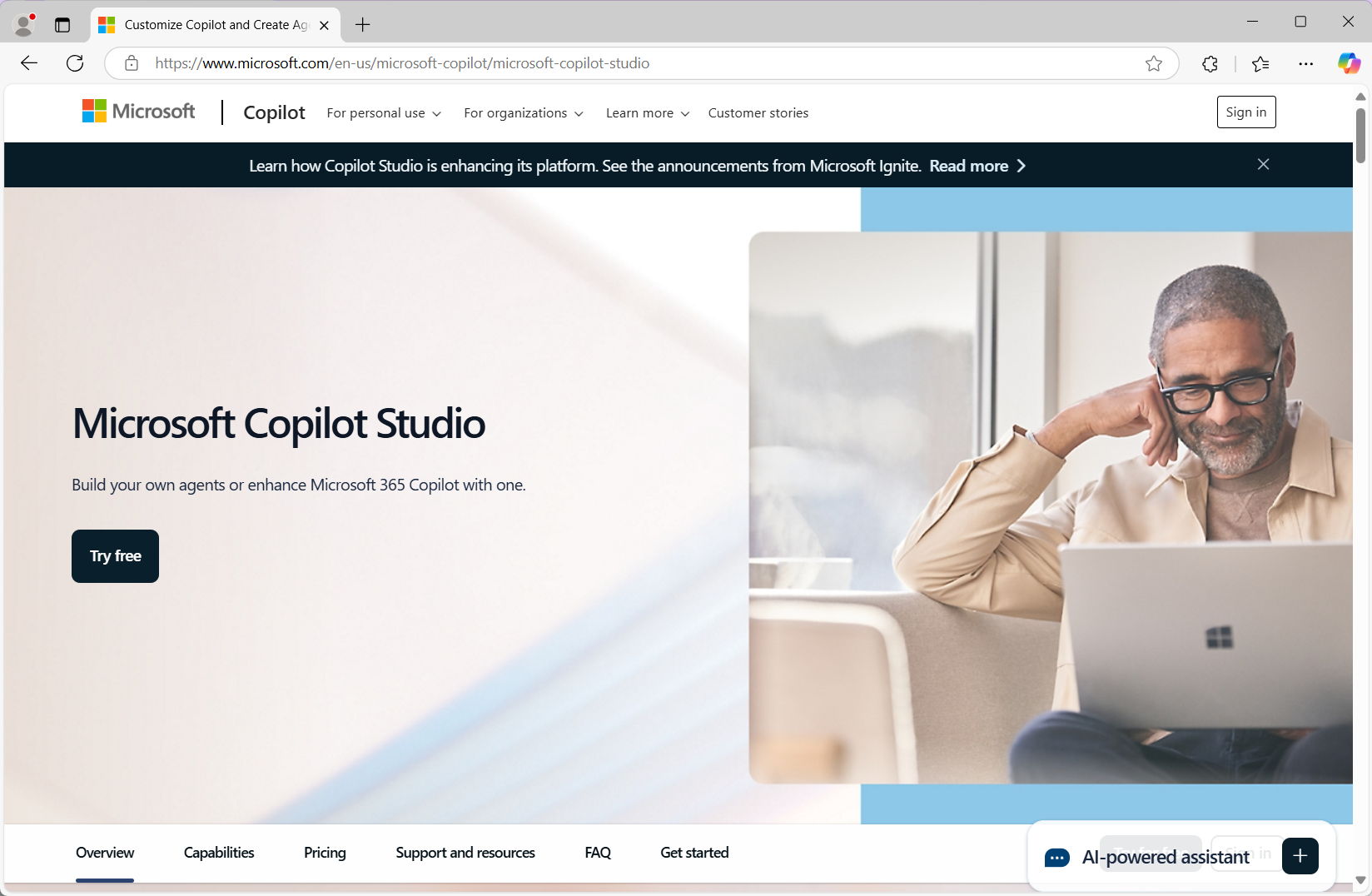เว็บไซต์ Copilot Studio