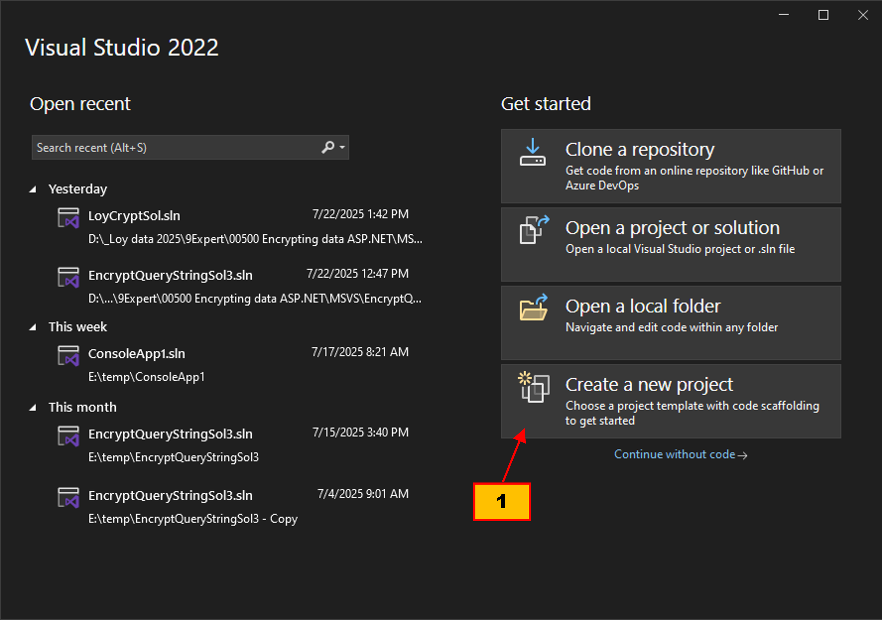 กดหัวข้อนี้เพื่อสร้างโปรเจ็กต์ใหม่