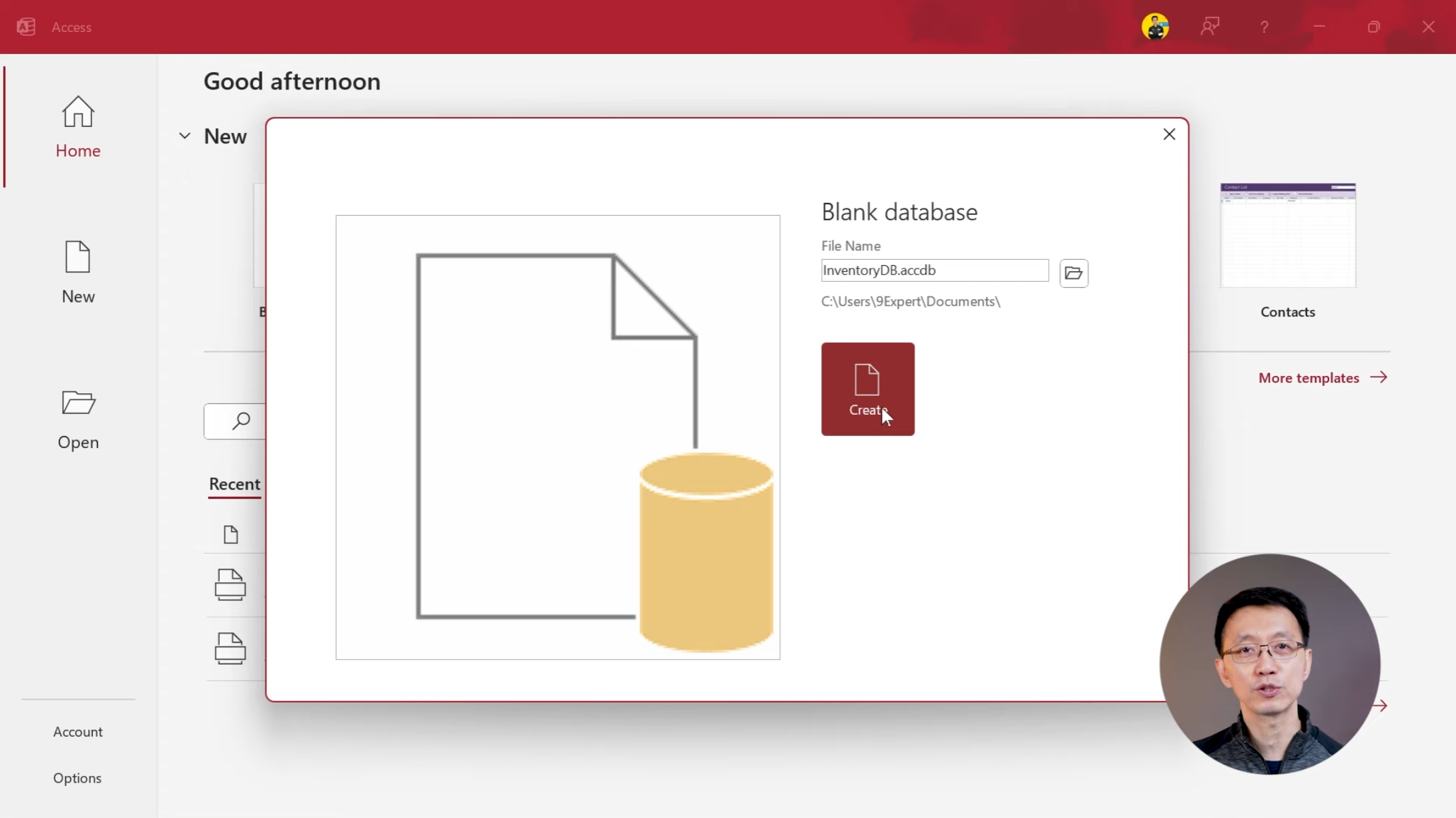 เริ่มต้นการสร้างฐานข้อมูลใน Microsoft Access