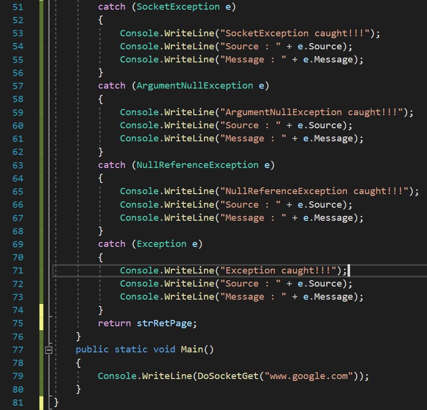 ตัวอย่างโค้ดแสดงวิธีสร้างออพเจ็กต์แบบซอกเก็ต (ต่อ)