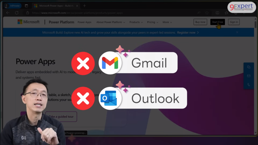 Power Apps ไม่สามารถใช้งานได้จาก Free Email ทั้ง Gmail และ Outlook