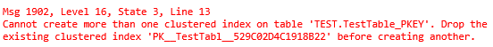 Error ไม่สามารถสร้าง Clustered Index