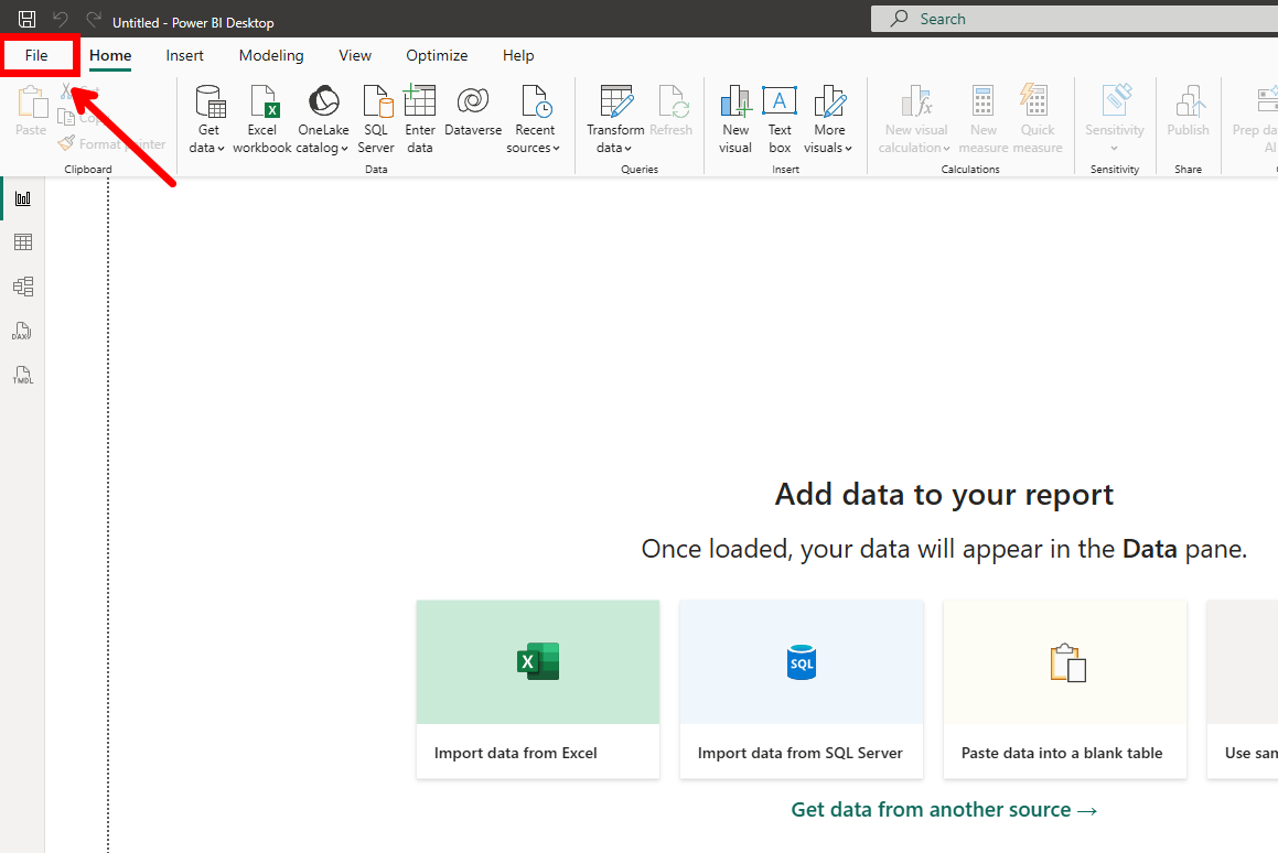 ไปที่เมนูที่ชื่อว่า File
