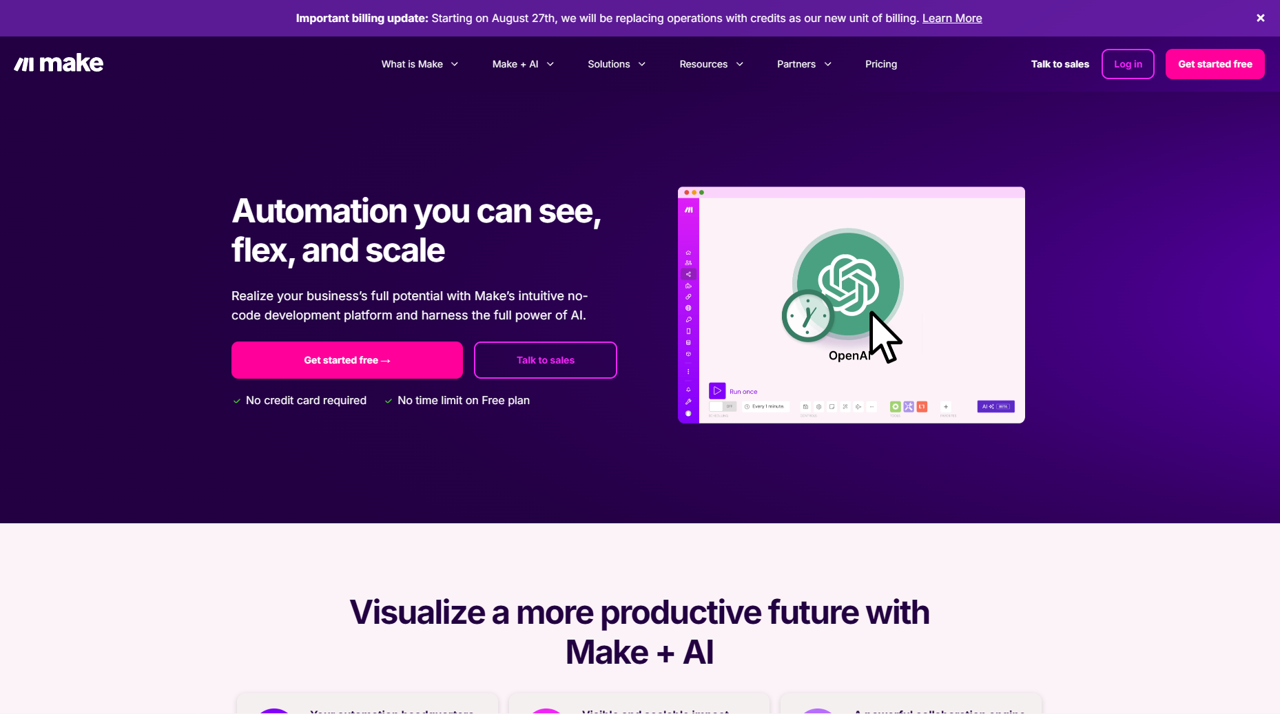 หน้าเว็บไซต์ของ Make.com