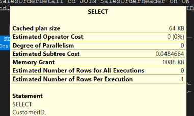 ประสิทธิภาพการทำงานหลังสร้างดรรชนี IX_SalesOrderDetail_SalesOrderDetailID