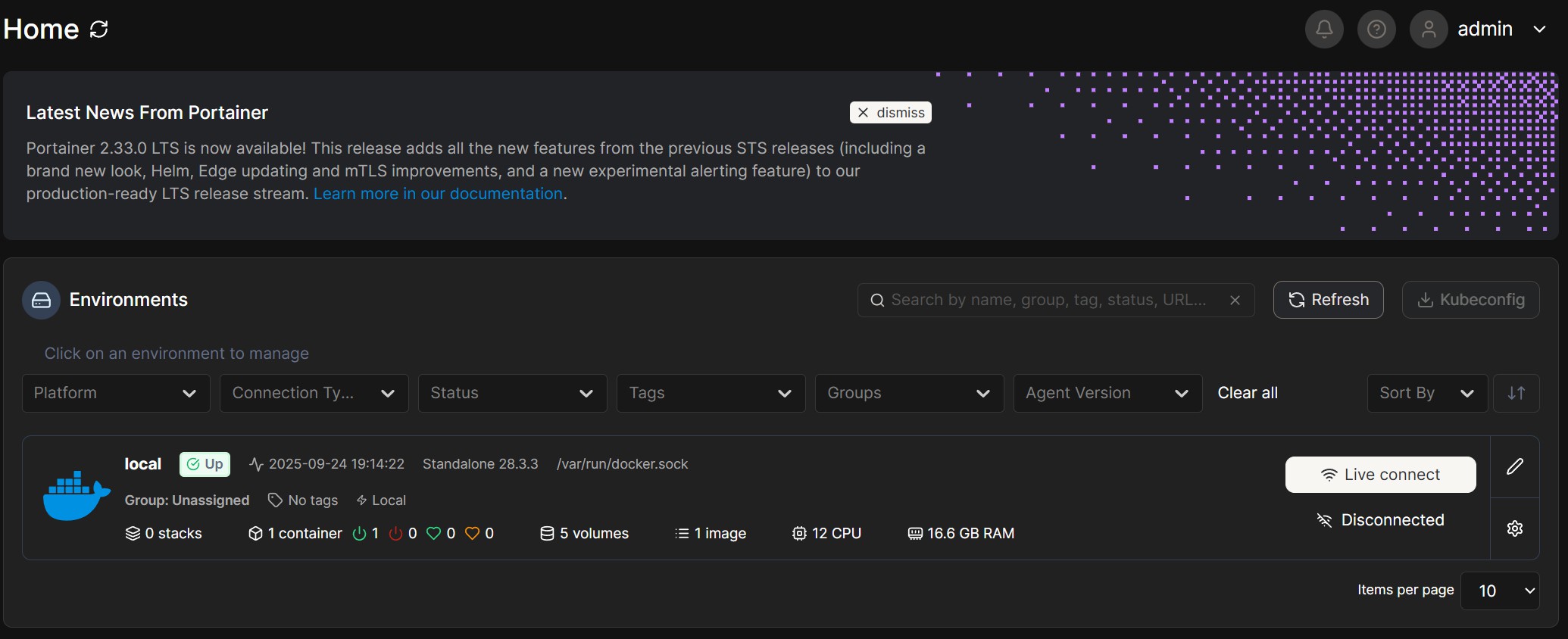 จะพบกับ local Environment ให้คลิกเลือกใช้ Local Environment นี้