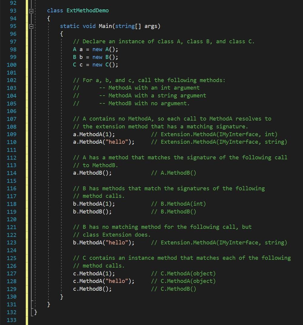 เมธอด Main ที่เป็นโค้ดตัวอย่างแสดงการเรียกใช้เมธอดเสริม