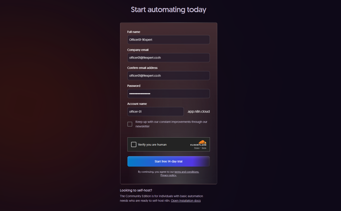 กรอกรายละเอียดการสมัครให้เรียบร้อย