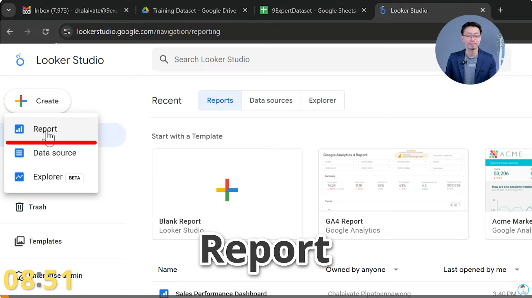 เริ่มต้นการสร้าง Dashboard บน Looker Studio
