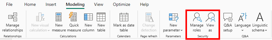 เครื่องมือการทำ RLS จะมี Manage roles, View as