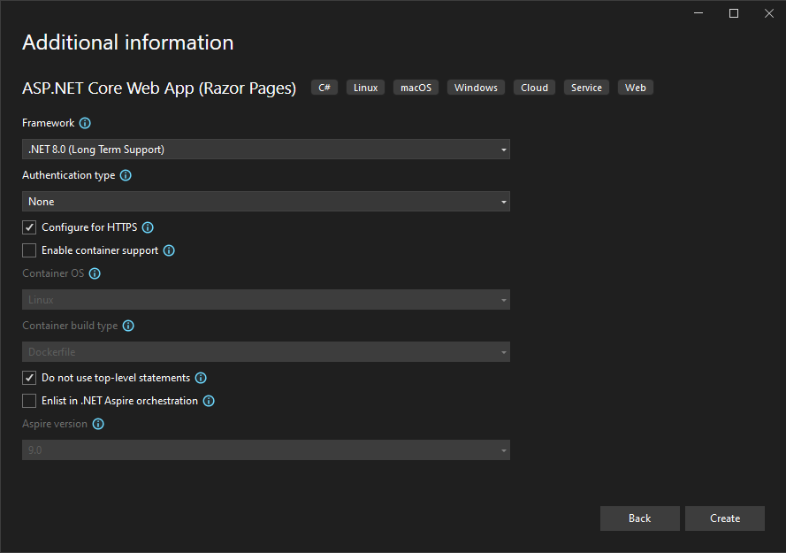 หน้าถัดมาใช้ค่าดีฟอลต์ทั้งหมด กดปุ่ม Create