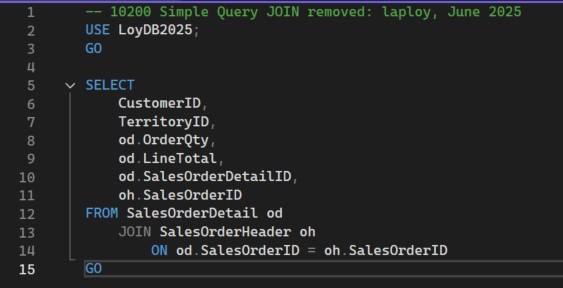 Query หลังตัด JOIN ออกแล้ว