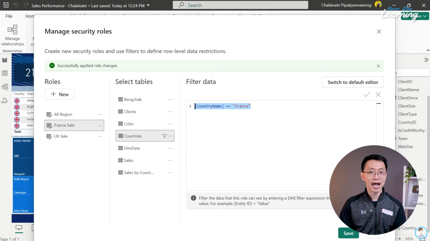 หน้าต่างของ DAX editor สำหรับใช้ในการเขียนสูตร DAX ที่รองรับเงื่อนไขที่ซับซ้อน