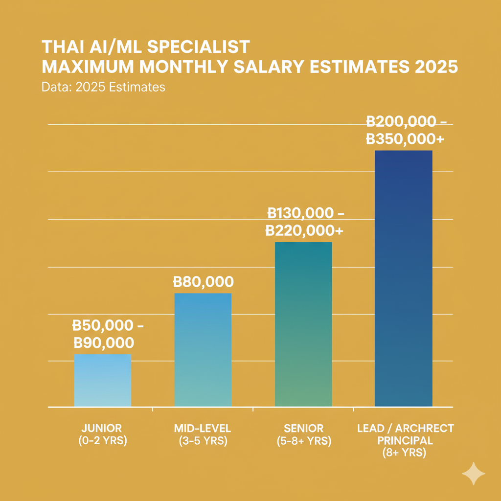 เงินเดือนเฉลี่ยแรงงานสายAI / ML Specialist  ของไทยปี 2025