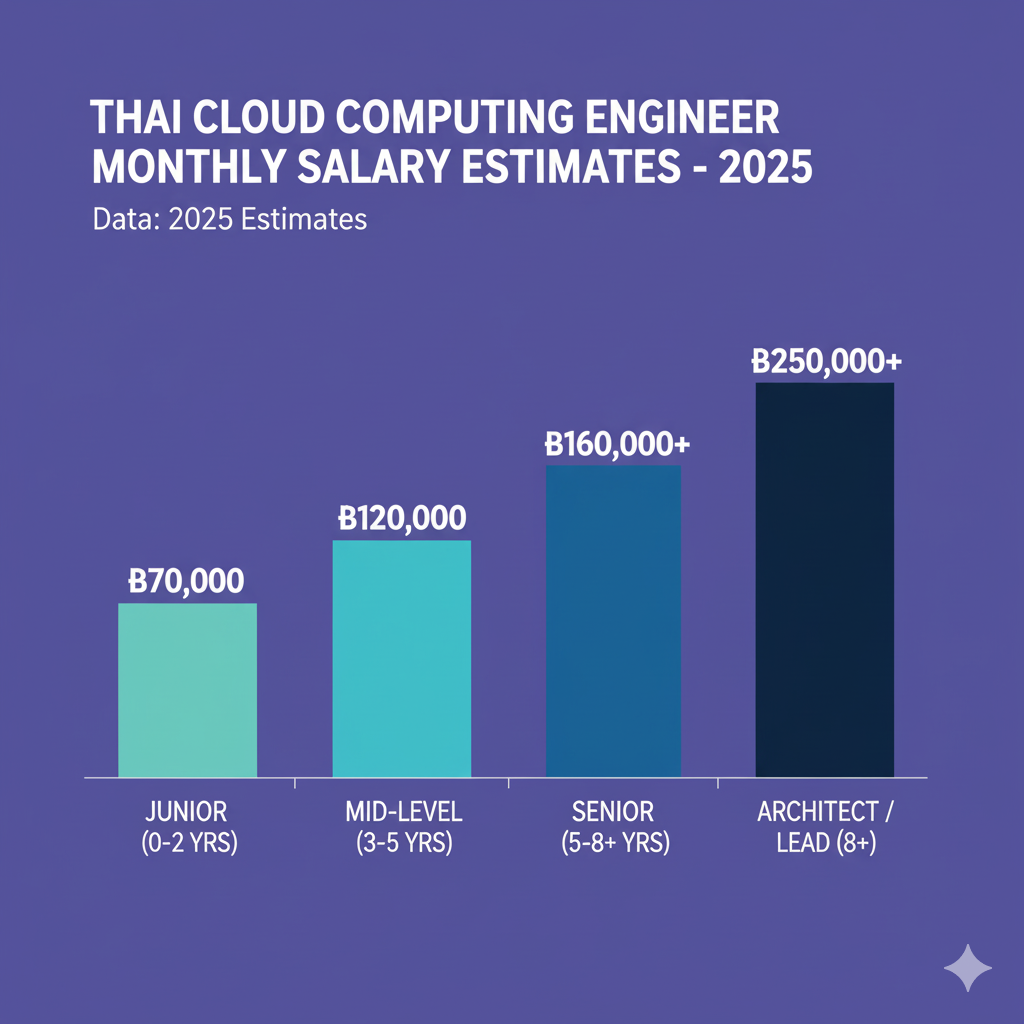เงินเดือนเฉลี่ยแรงงานสาย Cloud Computing Engineer  ของไทยปี 2025