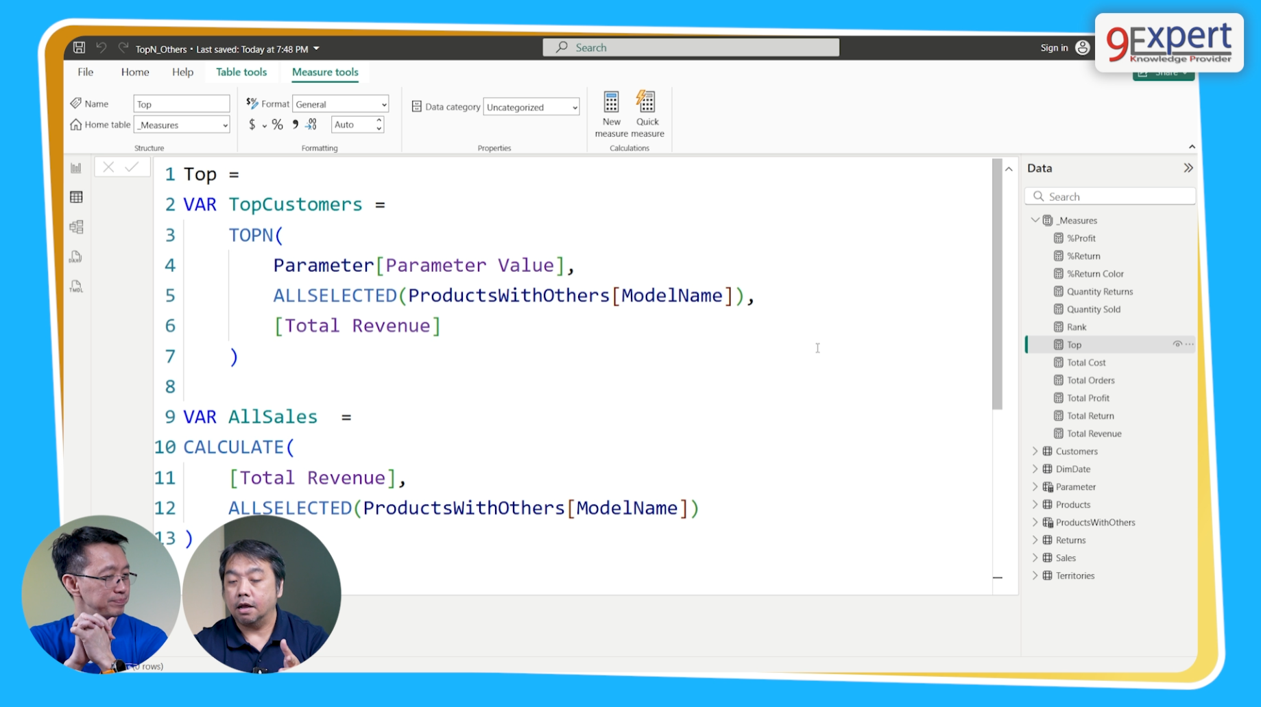 Measure ของ Top สำหรับการนำมาใช้เพื่อเลือกจำนวนอันดับที่เราต้องการ