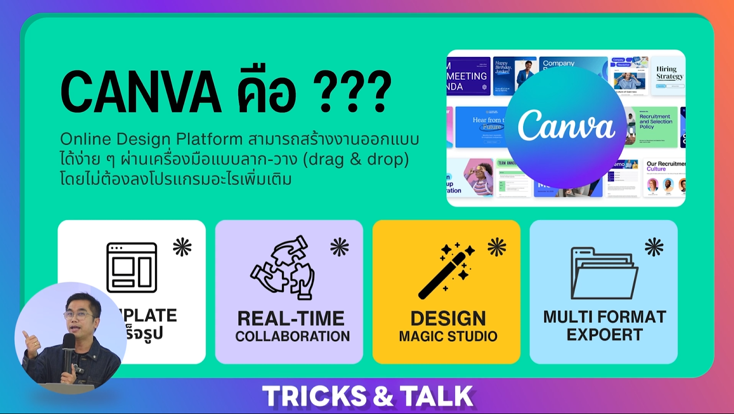 องค์ประกอบการทำงานภายใน Canva