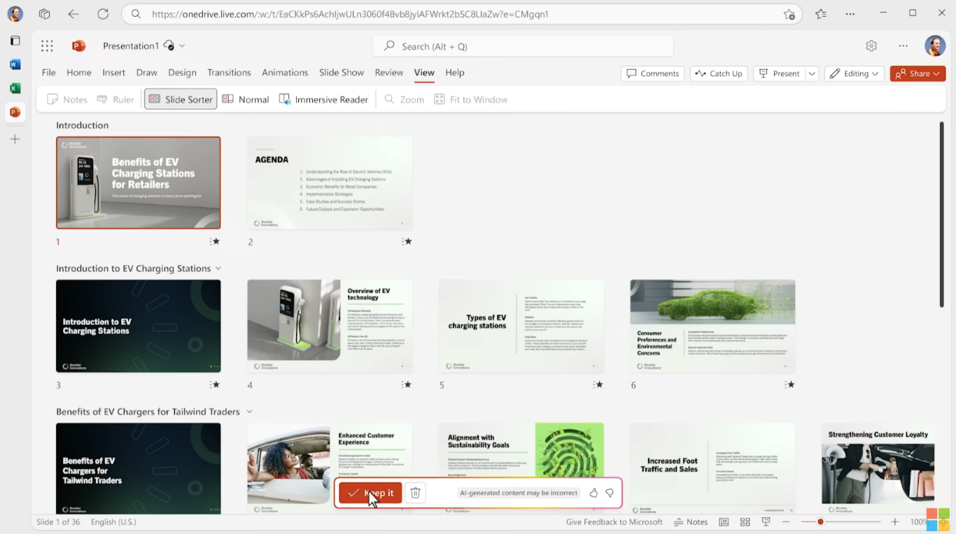 Presentation ที่ Generate โดย Copilot