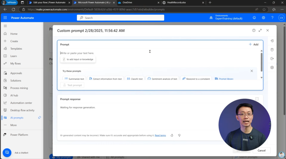 การสร้าง Custom Prompt ใน AI Builder เพื่อวิเคราะห์รูปภาพอาหาร