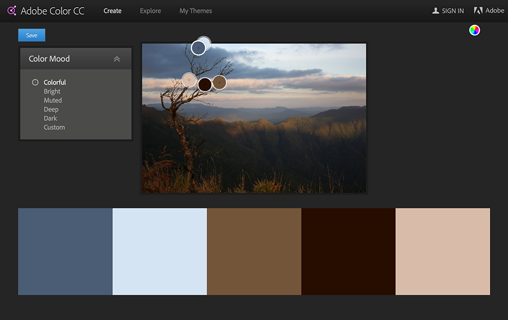 การเลือกภาพที่จะนำมาใช้เป็นชุดสี