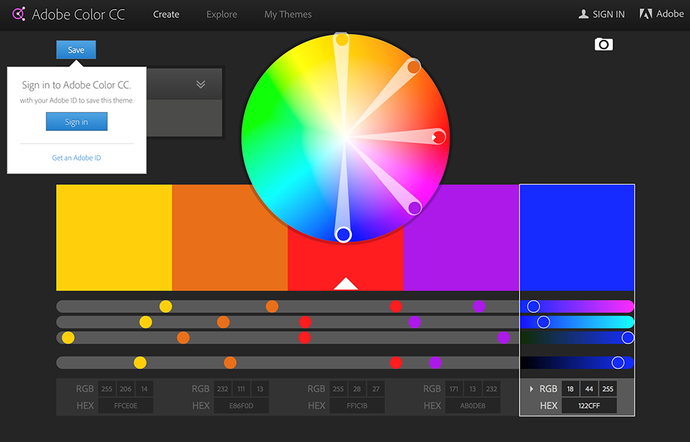 สามารถสมัครสมาชิกเพื่อที่จะจัดเก็บชุดสีที่ต้องการได้